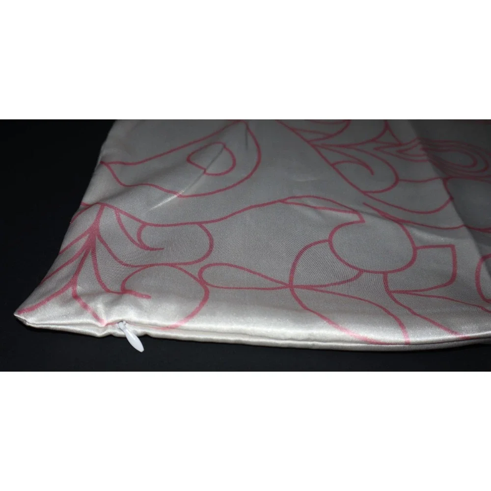 AMIKA Pink & White Hair Care Standard Satin Pillowcase Zipper Closure New w/ Tag